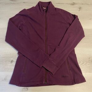 Marmot Full Zip Cotton Blend Light Jacket, Eggplant, Size Medium